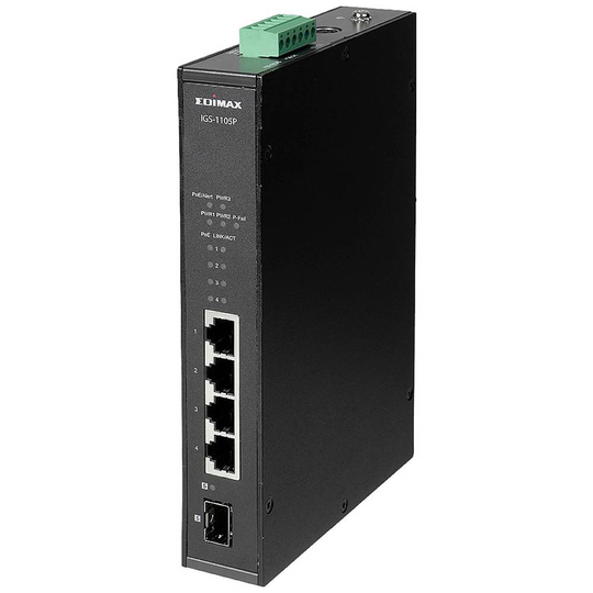 Industrial Ethernet Switch EDIMAX IGS-1105P Antal ethernet portar 4 LAN - Hastighet 10 GBit/s