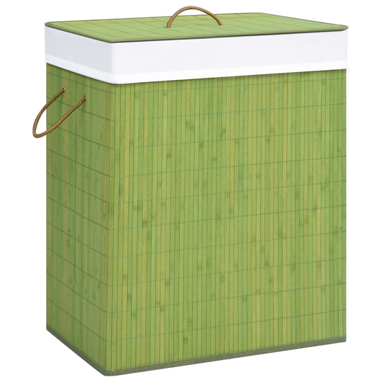 vidaXL Tvättkorg bambu grön 83 L