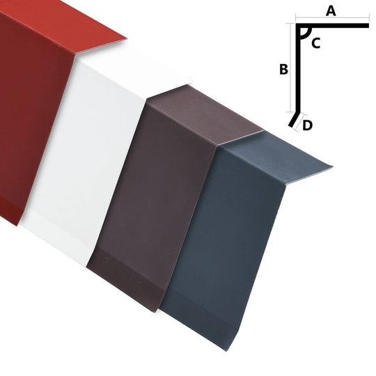 vidaXL Ståndskiva L-profil 5 st aluminium antracit 170cm