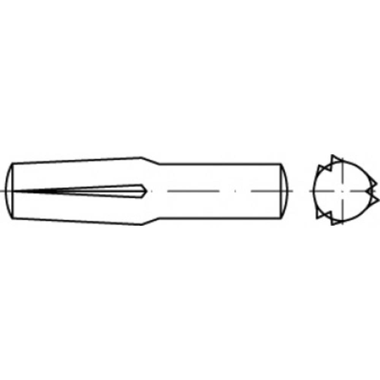 TOOLCRAFT TO-5437782 Styrpinne, konisk spår 1.5 mm Stål 250 st