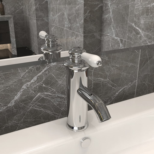 vidaXL Badrumsblandare kromad finish 130x180 mm