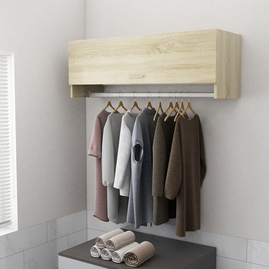 vidaXL Garderob sonoma-ek 100x32,5x35 cm spånskiva