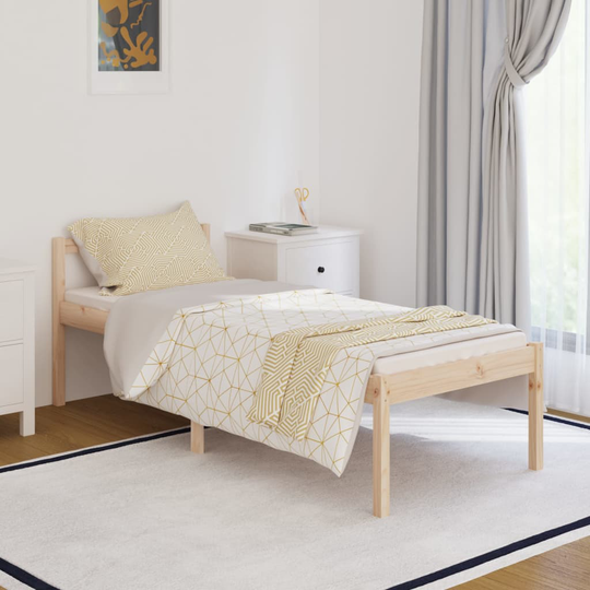 vidaXL Sängram massivt trä 75x190 cm 2FT6
