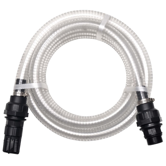 vidaXL Sugslang med koppling 4 m 22 mm vit