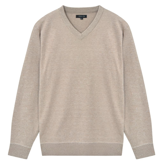 vidaXL Tröja 5 st v-ringad beige M