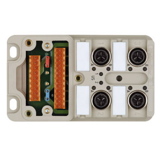 Sensor/ställdon passiv M12 fördelare med metallgänga SAI-4-M 3P IDC UT 1760041000 Weidmüller 2 st