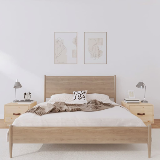 vidaXL Sängbord 2 st vit 40x34x35 cm massivt furuträ