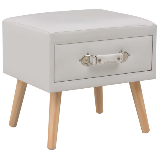 vidaXL Sängbord vit 40x35x40 cm konstläder