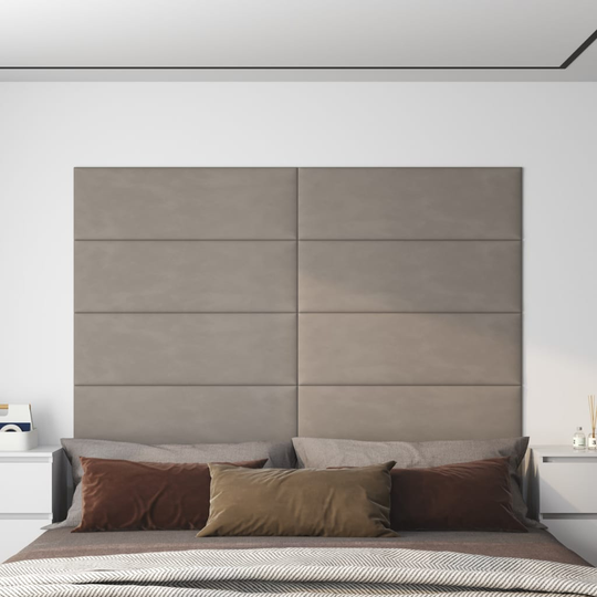 vidaXL Väggpaneler 12 st ljusgrå 90x30 cm sammet 3,24 m²