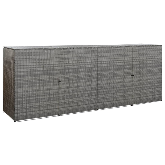 vidaXL Fyrdubbelt skjul för soptunnor antracit 305x78x120cm