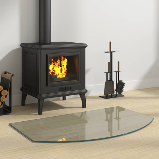 vidaXL Glasskiva för öppen spis 80x50 cm