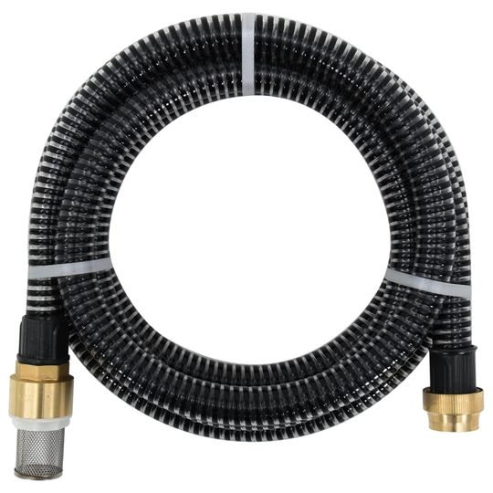 vidaXL Sugslang med kopplingar i mässing 3 m 25 mm svart