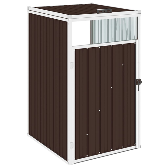 vidaXL Skjul för sopkärl brun 72x81x121 cm stål