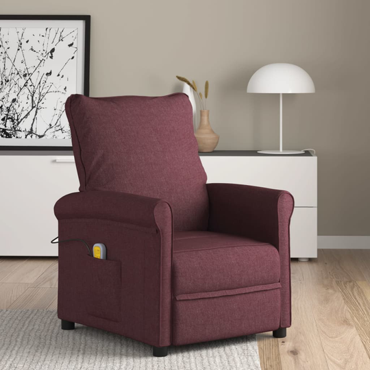 vidaXL Elektrisk massagefåtölj lila tyg