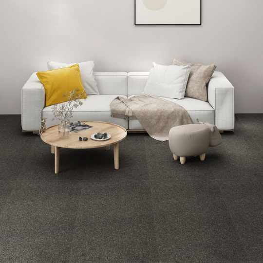 vidaXL Textilplattor 16 st 4 m² 25x100 cm antracit