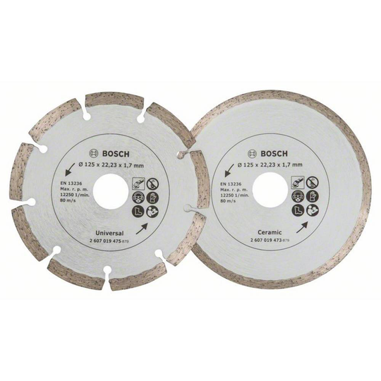 Diamant-kapblad 125 mm byggmaterialoch kakel Bosch Accessories 2607019484 2 st
