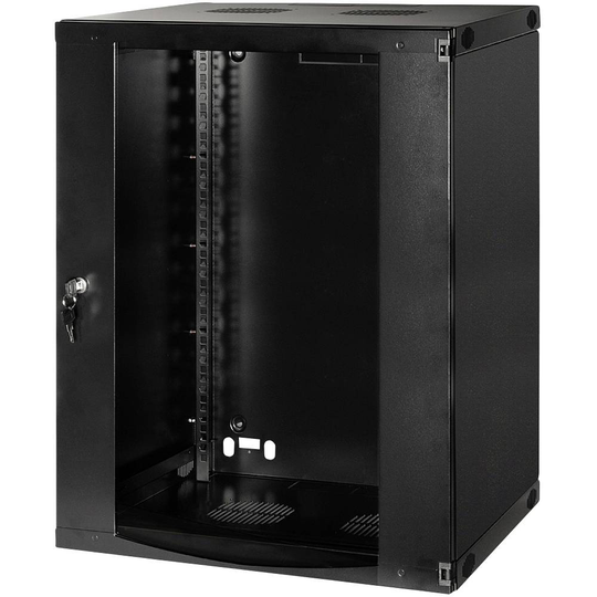 LogiLink W15F64B 19 väggskåp (B x H x D) 540 x 725 x 450 mm 15 U Svart (RAL 9005)