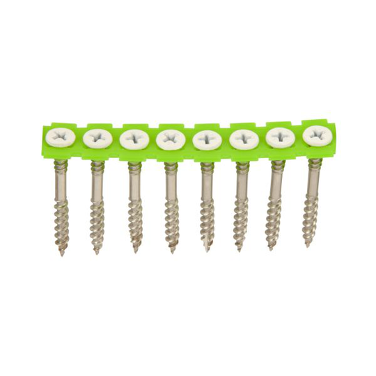 ESSVE 537607 Fasadskruv 4,2x52 mm, rostfri/syrafast A4, band. Vit, 1000-pack