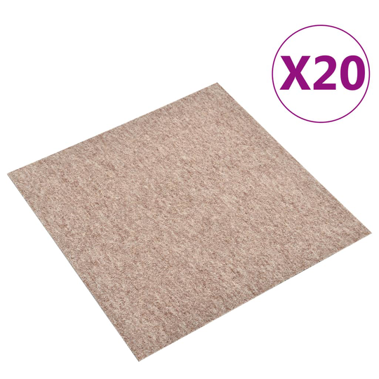 vidaXL Textilplattor 20 st 5 m² 50x50 cm beige