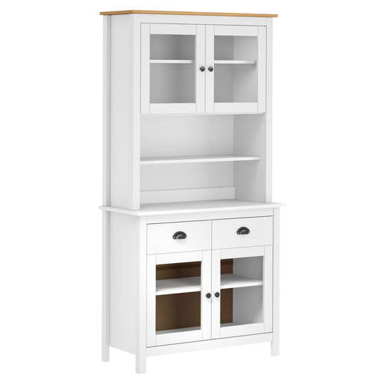 vidaXL Högskåp Hill Range vit 90x40x180 cm massiv furu