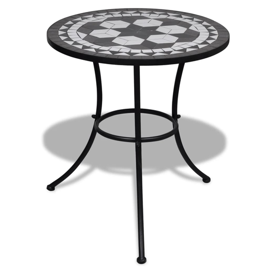 vidaXL Caféset svart och vit 60 cm mosaik