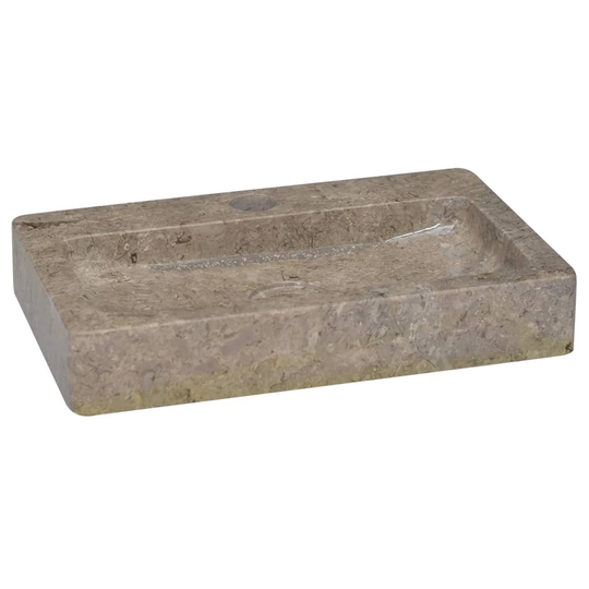 vidaXL Handfat grå 38x24x6,5 cm marmor