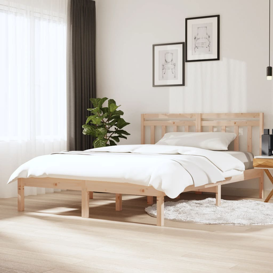 vidaXL Sängram massivt trä 150x200 cm