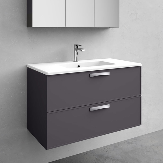 Kommod med tvättställ Noro Vogue Antracit 900 mm, Porslin