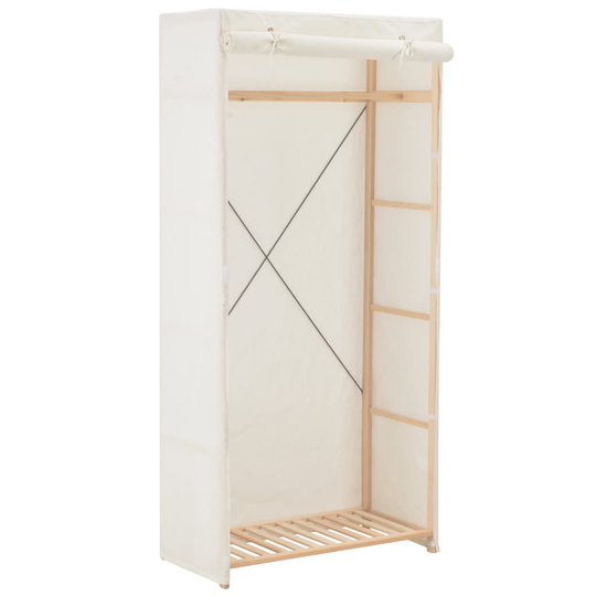 vidaXL Garderob 79x40x170 cm vit tyg