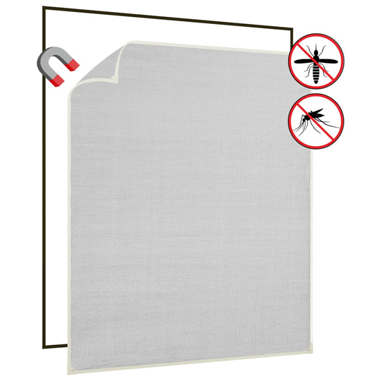 vidaXL Magnetiskt insektsnät för fönster vit 120x140 cm fiberglas