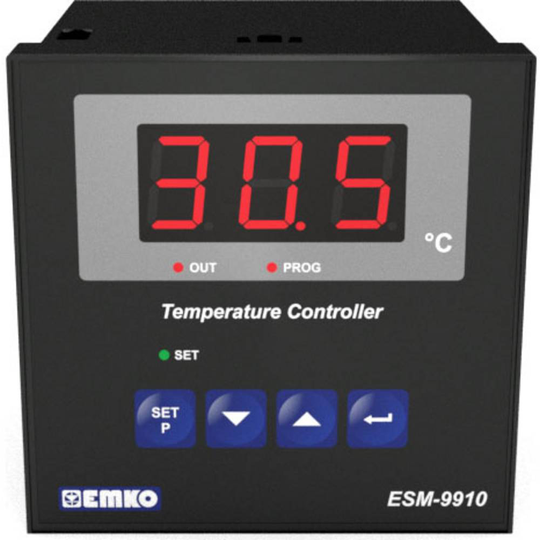Emko ESM-9910.5.03.0.1/00.00/2.0.0.0 2-punkts regulator Termostat Pt100 -50 till 400 °C Relä 7 A (L x B x H) 96 x 96 x 96 mm