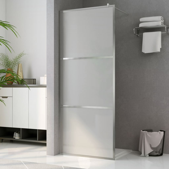vidaXL Duschvägg med helfrostat ESG-glas 140x195 cm