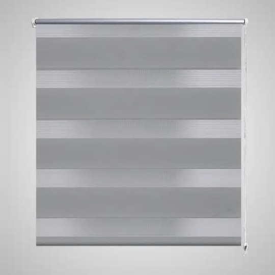 Rullgardin randig grå 140 x 175 cm transparent