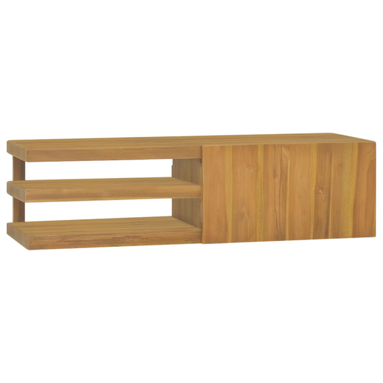vidaXL Väggmonterat badrumsskåp 110x40x30 cm massivt teakträ