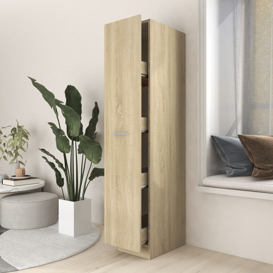 vidaXL Apoteksskåp sonoma-ek 30x42,5x150 cm spånskiva