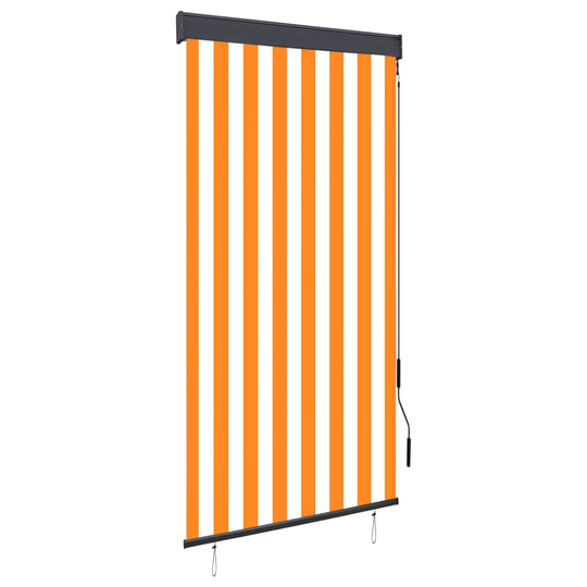 vidaXL Rullgardin utomhus 80x250 cm vit och orange