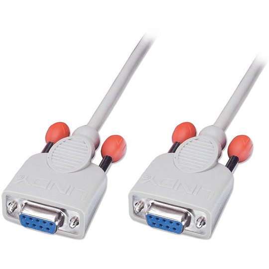 LINDY Seriell Anslutningskabel [1x D-SUB hona 9-pol - 1x D-SUB hona 9-pol] 2.00 m Vit