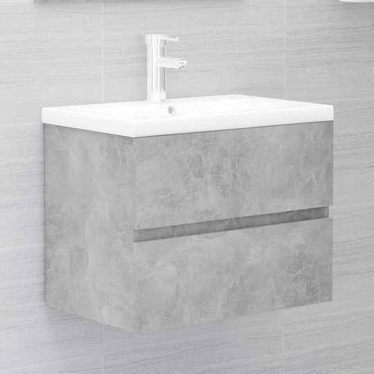 vidaXL Tvättställsskåp betonggrå 60x38,5x45 cm spånskiva