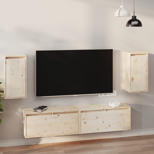 vidaXL Väggskåp 2 st 30x30x60 cm massiv furu