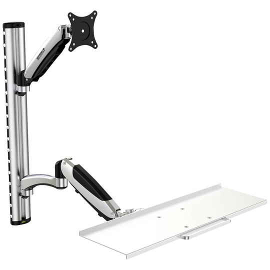 SpeaKa Professional SP-MM-730 1x Monitor-väggfäste 33,0 cm (13) - 68,6 cm (27) Tangentbordsbricka, Justerbar i höjd, Tilt + Svängbar