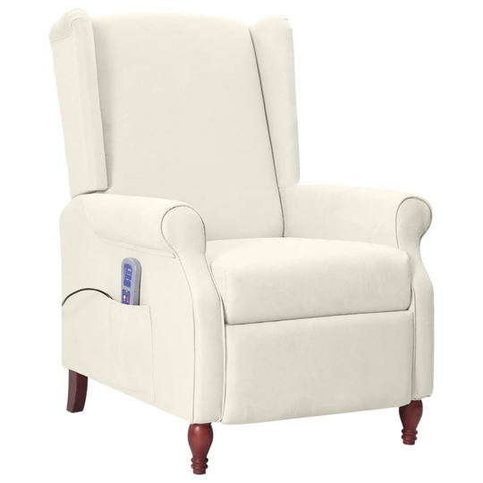 vidaXL Massagefåtölj beige mikrofibertyg