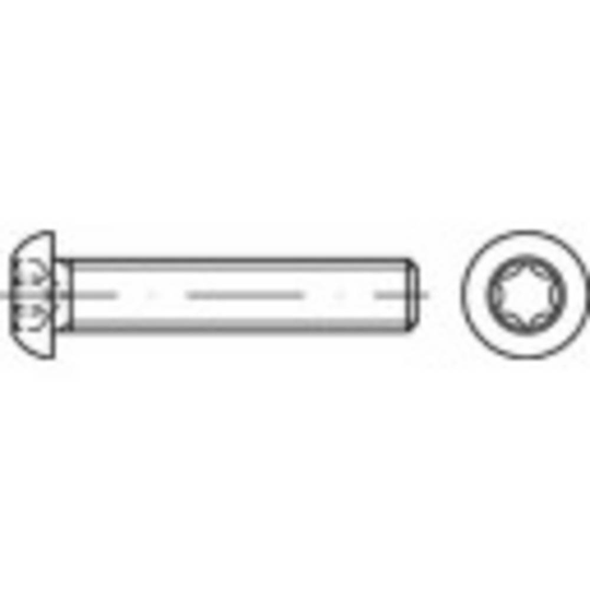 TOOLCRAFT 148225 Skruv linsformad M4 10 mm T-profil ISO 7380 Stål galvaniskt förzinkad 500 st