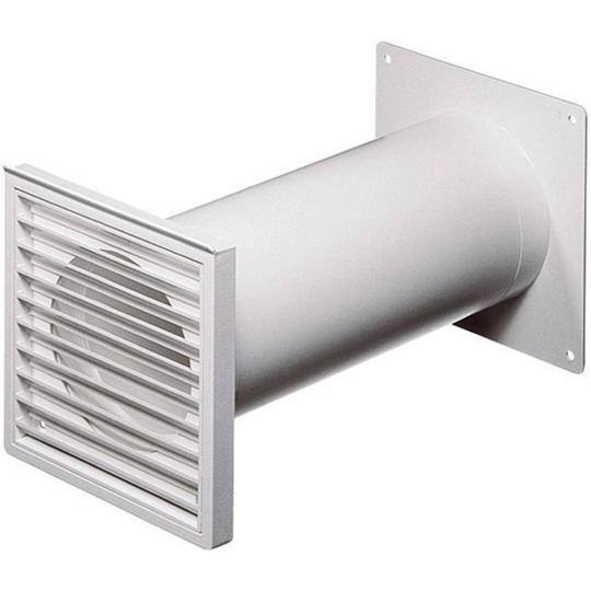 Rör-ventilationssystem 100 Plast (Ø x L) 10 cm x 48 cm Wallair N37824 Vit