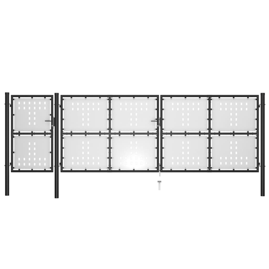 vidaXL Trädgårdsgrind stål 500x150 cm svart