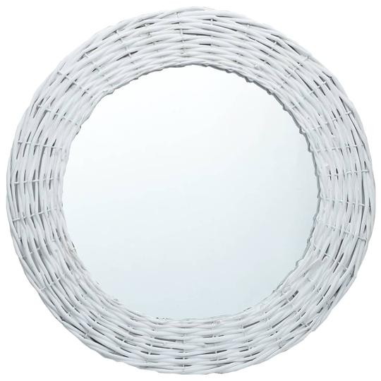 vidaXL Spegel vit 40 cm korgmaterial