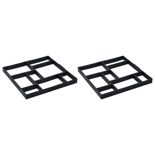 vidaXL Gjutformar trädgårdsgång 2 st 50,4x50,4x4,3 cm plast