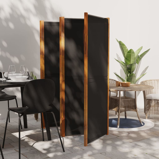 vidaXL Rumsavdelare 5 paneler svart 350x180 cm