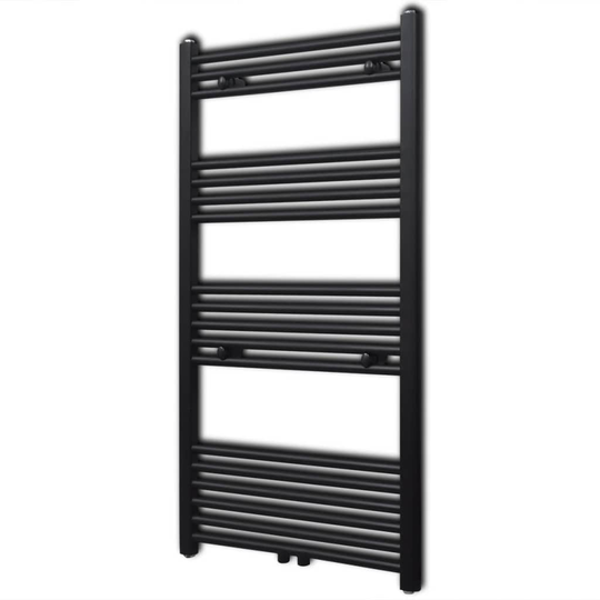 Handdukstork centralvärme element rak svart 600 x 1160 mm