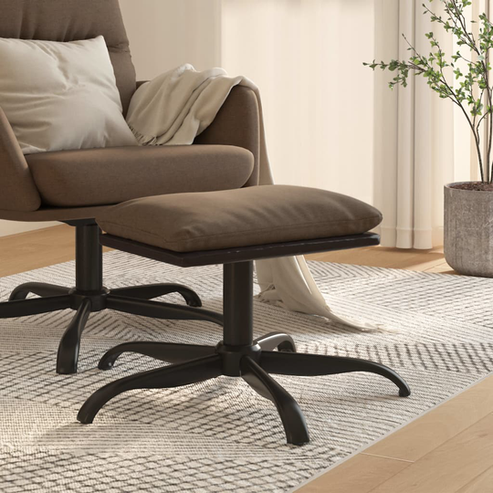 vidaXL Fotpall brun 60x60x39 cm tyg och konstläder