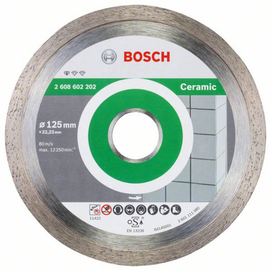 Diamantkapskiva Professional för keramik, 125 x 22,23 x 1,6 x 7 mm, 1-pack Bosch Accessories 2608602202 Diameter 125 mm 1 st